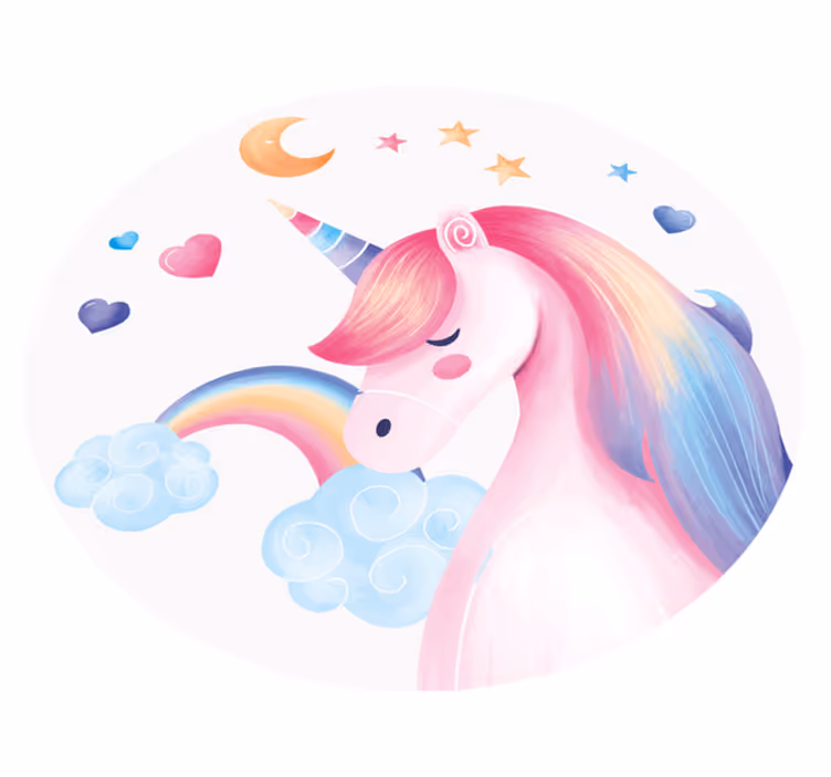 Regnbue unicorn animal pvc tæppe - TenStickers