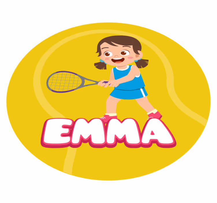 Personlig tennis vinyl tæppe med navn - TenStickers