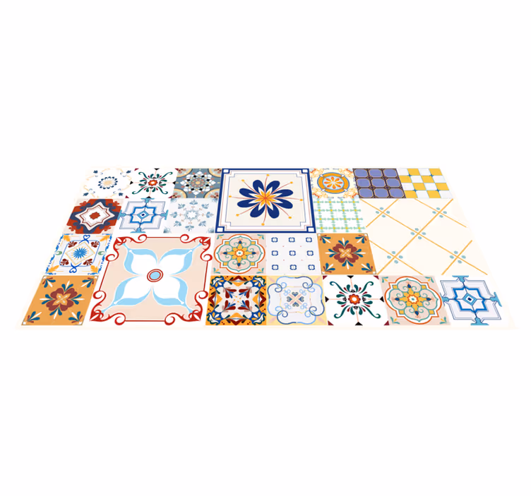 Patchwork fliser mosaik vinyl tæppe - TenStickers