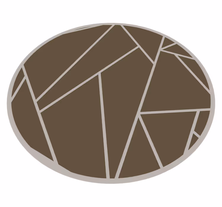 Geometrisk mønster cirkel brune vinyl tæppe - TenStickers