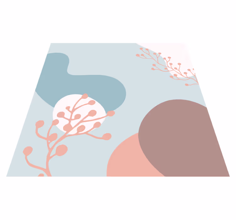 Abstrakte botaniske former Blomster og planter vinyltæppe - TenStickers