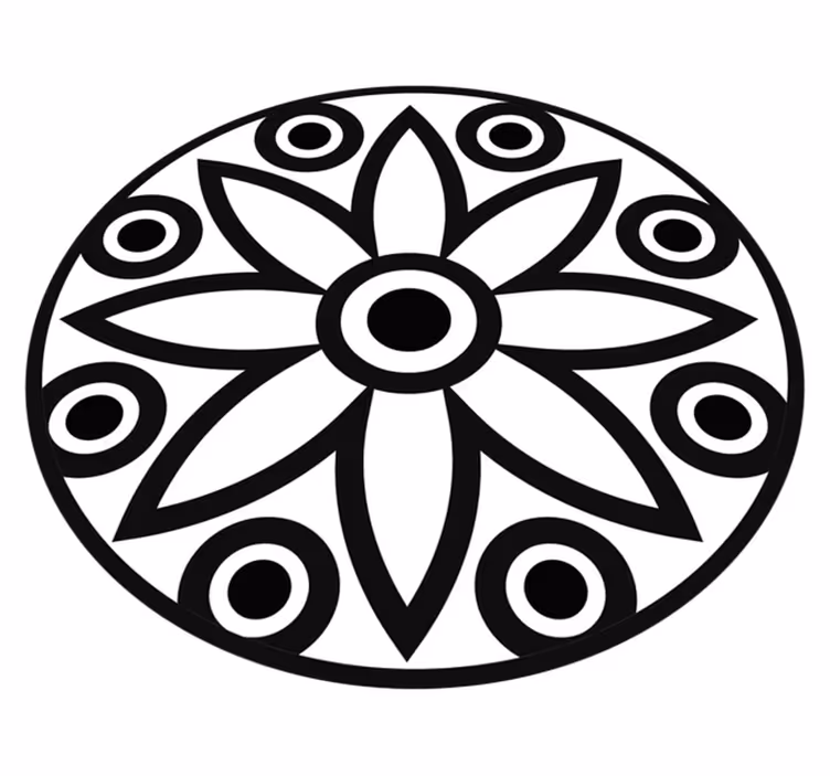 Cirkulært mandala design geometriske vinyl tæppe - TenStickers