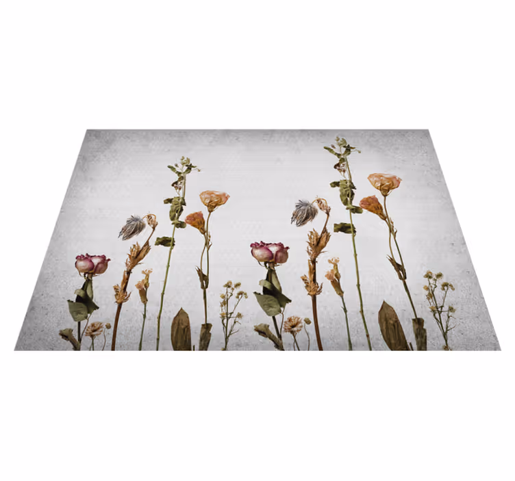 Botaniske billeder Blomster og planter vinyltæppe - TenStickers