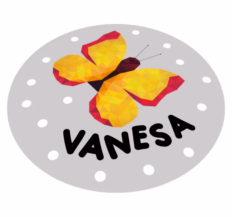 Personlig sommerfugl vinyl tæppe med navn - TenStickers