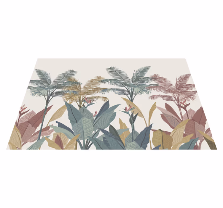 Terracotta tropiske planter natur vinyl tæppe - TenStickers