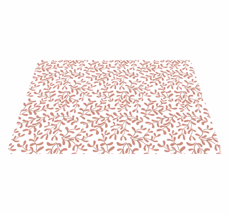 Terracotta små blade mønster vinyl tæppe - TenStickers
