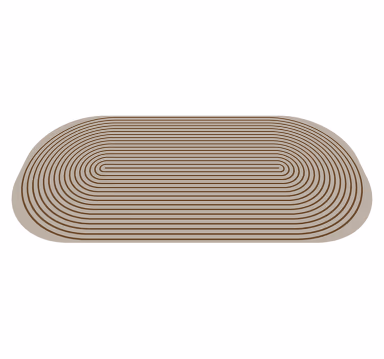 Beige spiral cirkel mønster minimalistiske vinyl tæpper - TenStickers