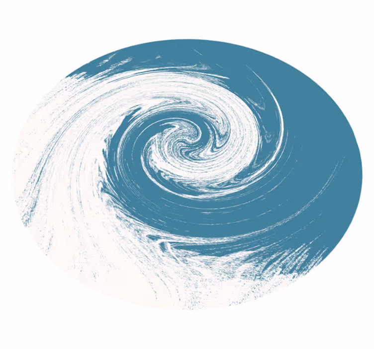 Swirling blue abstract rundt vinyltæppe - TenStickers