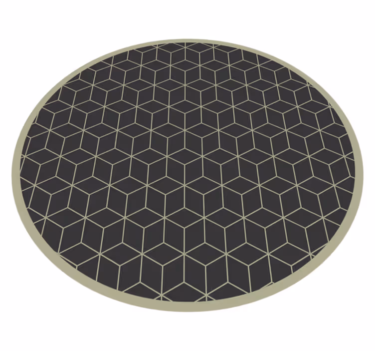 Geometrisk mønstret cirkulært accent vinyl tæppe - TenStickers