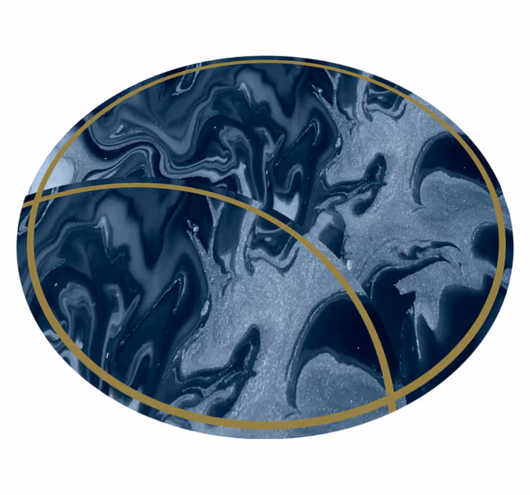 Abstrakt marmoreret rundt design tekstur vinyl tæppe - TenStickers