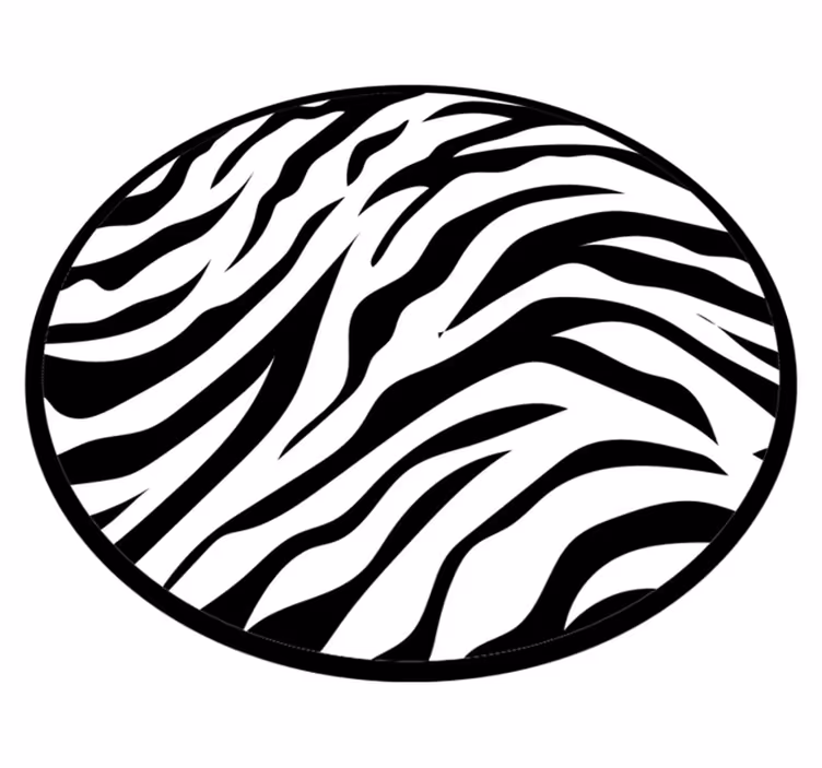 Zebrastribet rundt design vinyltæppe - TenStickers
