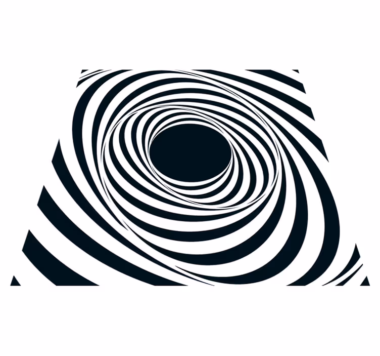 Sort Hvid Swirling mønster geometriske vinyl tæppe - TenStickers