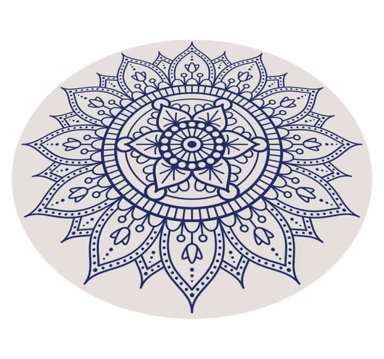 Cirkulær mandala gulvindretning vinyl tæppe til stuen - TenStickers