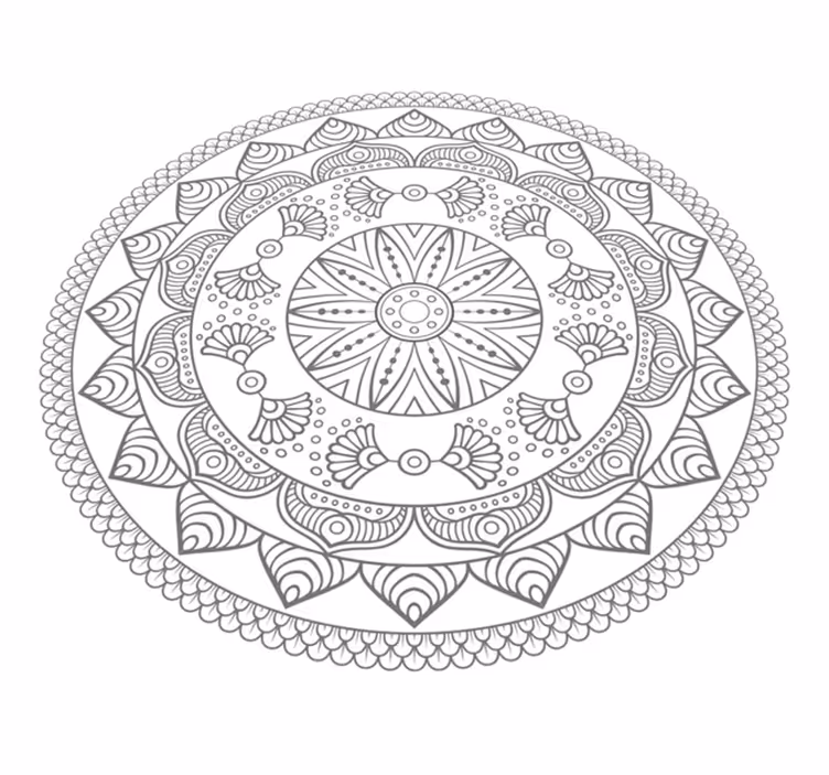 Cirkulært mandala mønster mandala vinyl tæppe - TenStickers