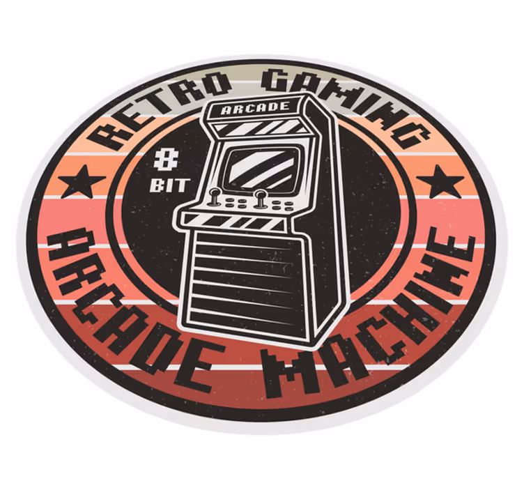 Retro arcade gaming circle vinyl tæppe - TenStickers