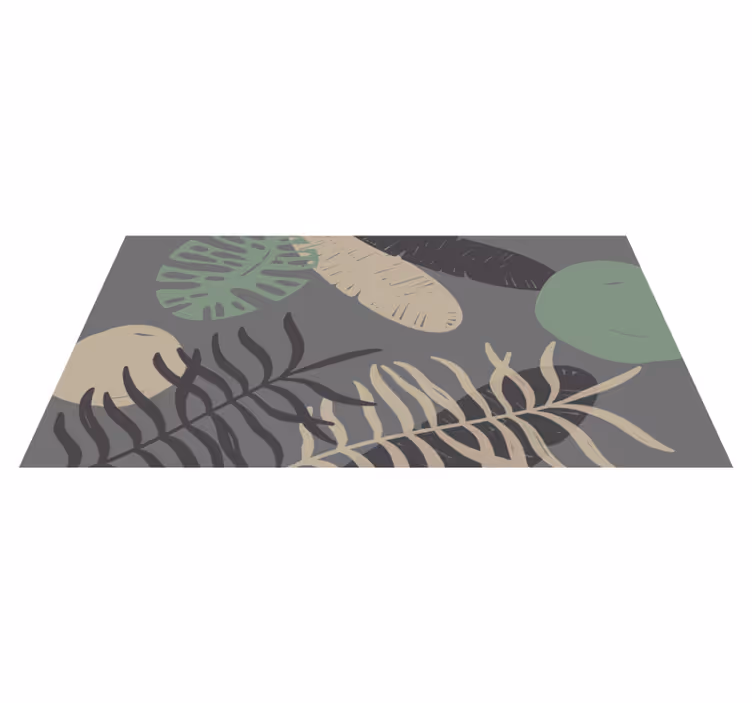 Botanisk blade mønster design Blomster og planter vinyltæppe - TenStickers