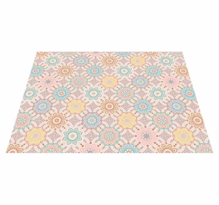 Geometrisk mandala mønster vinyltæppe - TenStickers