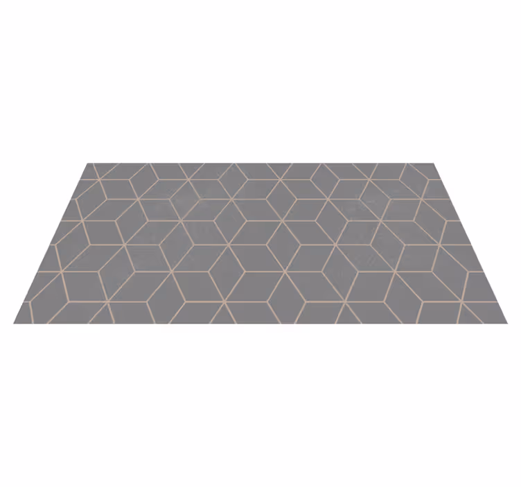 Geometrisk grå hexagon mønster vinyl tæppe - TenStickers
