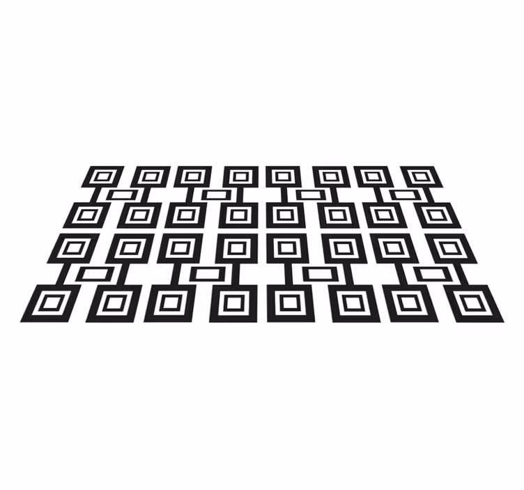 Geometriske firkanter mønster geometriske vinyl tæppe - TenStickers