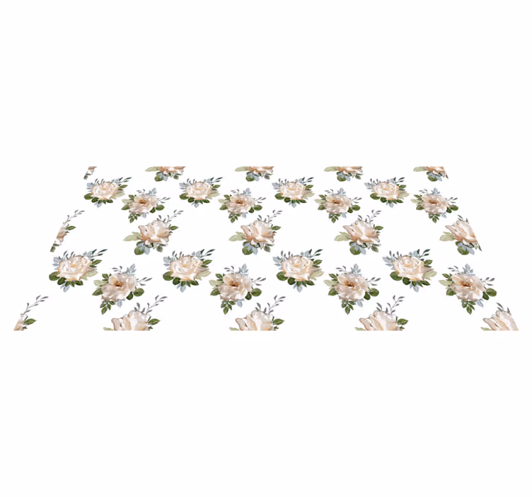 Blomstrende elegance under fødderne vinyltæppe - TenStickers