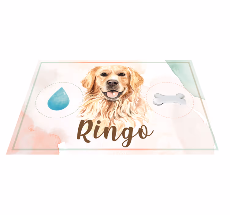 Golden retriever vand og mad vinyltæpper med dyr - TenStickers