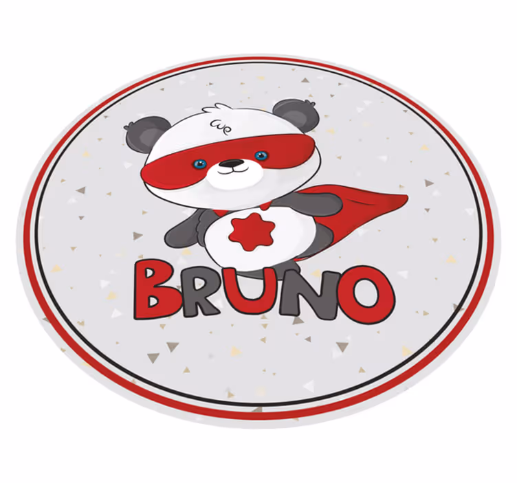 Superpanda vinyltæppe med navn - TenStickers