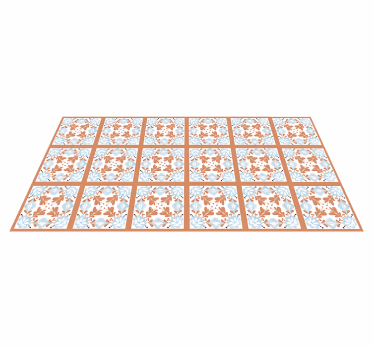 Blomstrede middelhavsfliser vinyltæpper med fliseeffekt - TenStickers