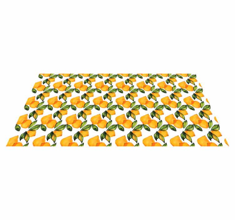 Citron middelhavsstil Blomster og planter vinyltæppe - TenStickers