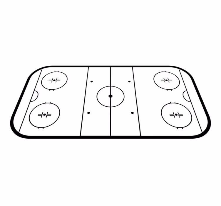 Ishockeybane vinyl tæppe med spil - TenStickers