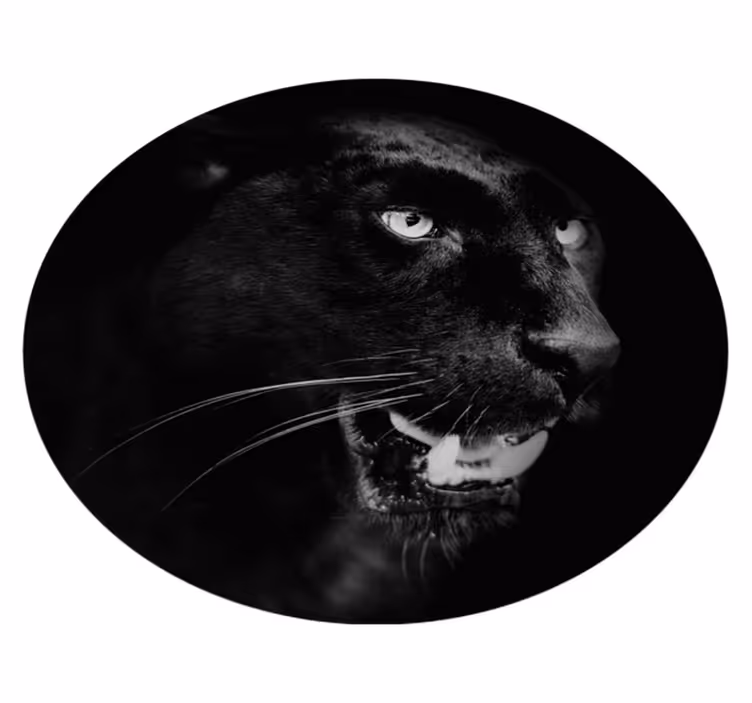 Sort panter portræt dyr vinyltæpper - TenStickers