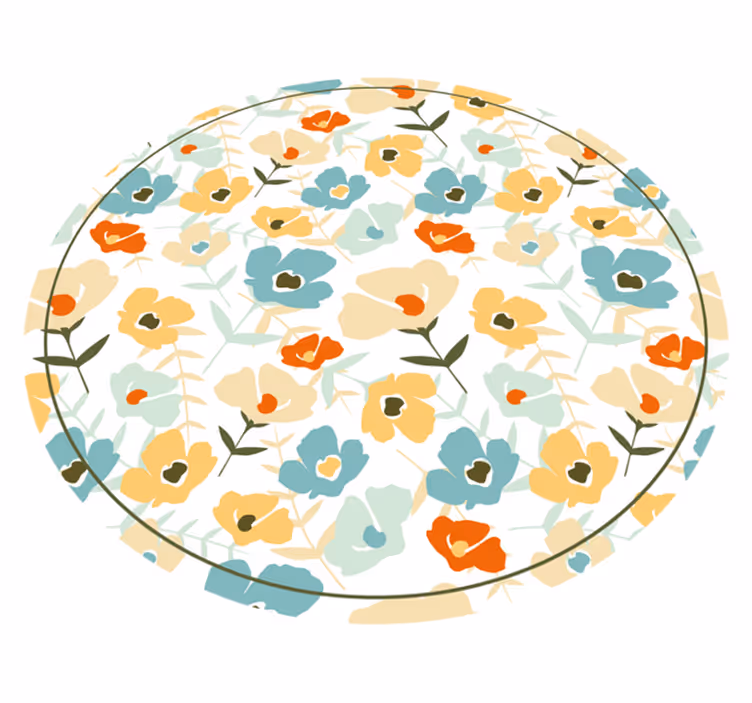 Vandfarve blomster natur vinyl tæpper - TenStickers