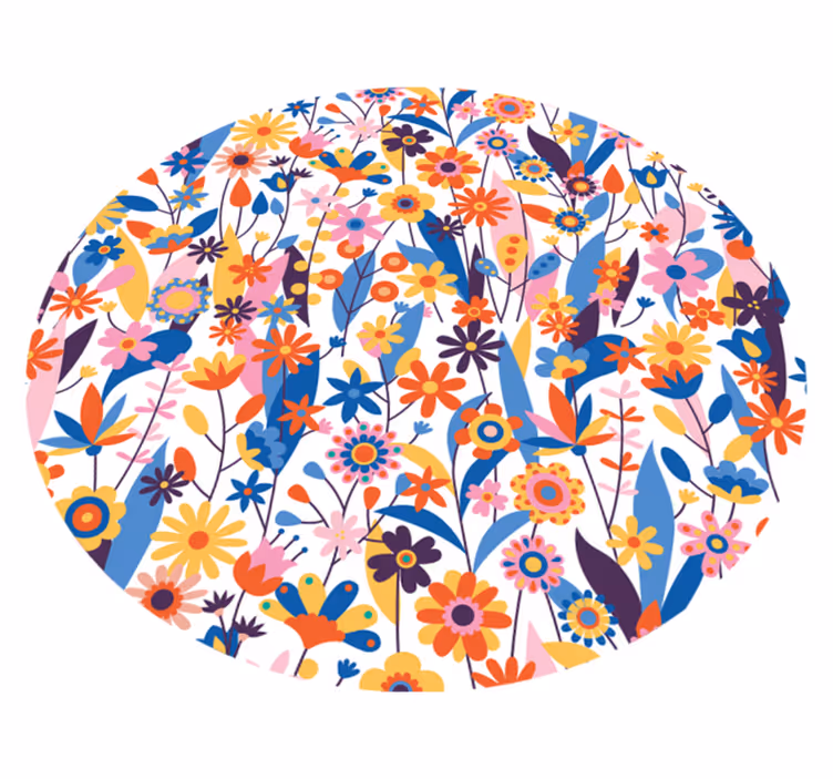 Multifarvede blomster natur vinyl tæpper - TenStickers