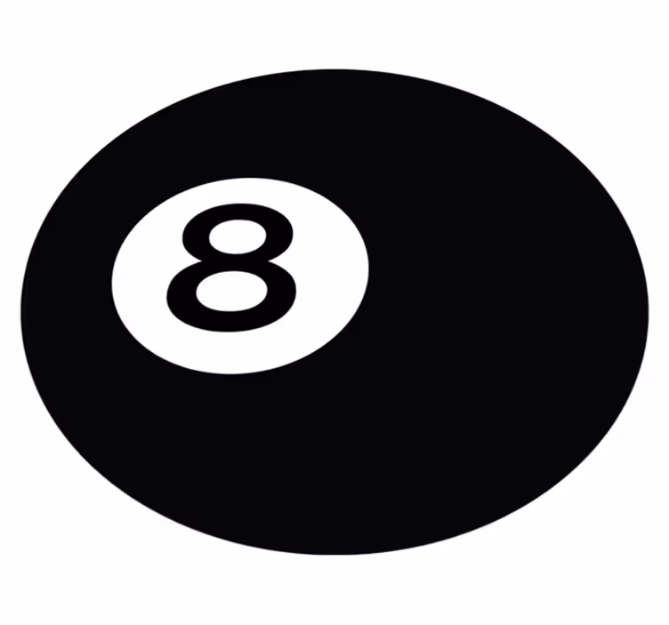 Billardkugle nummer 8 vinyl rund tæpper - TenStickers