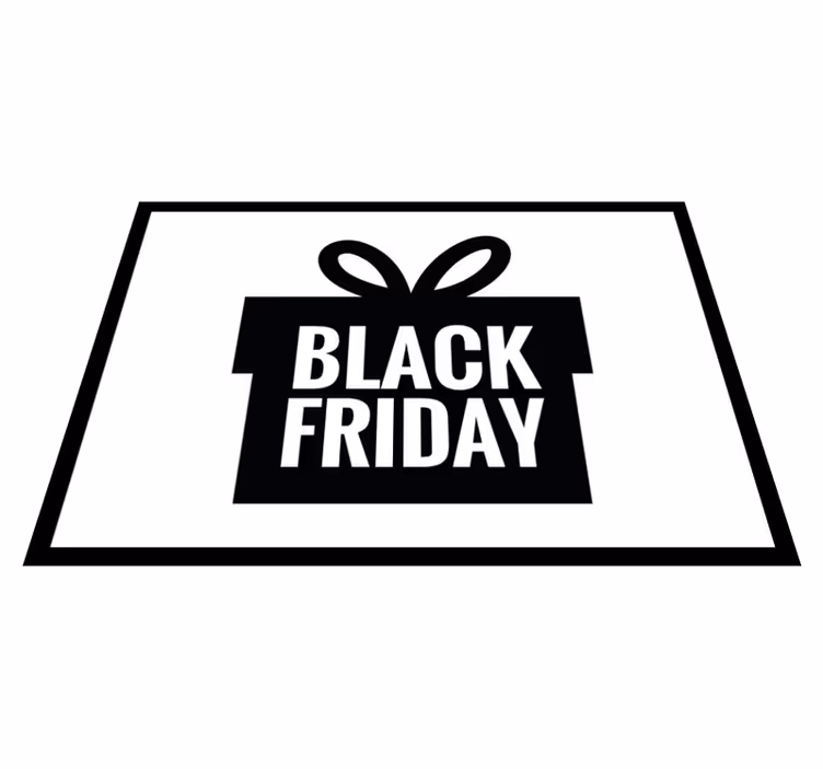 Sort fredag ​​boksSort fredag ​​boks rektangel vinyl gulvtæpper - TenStickers