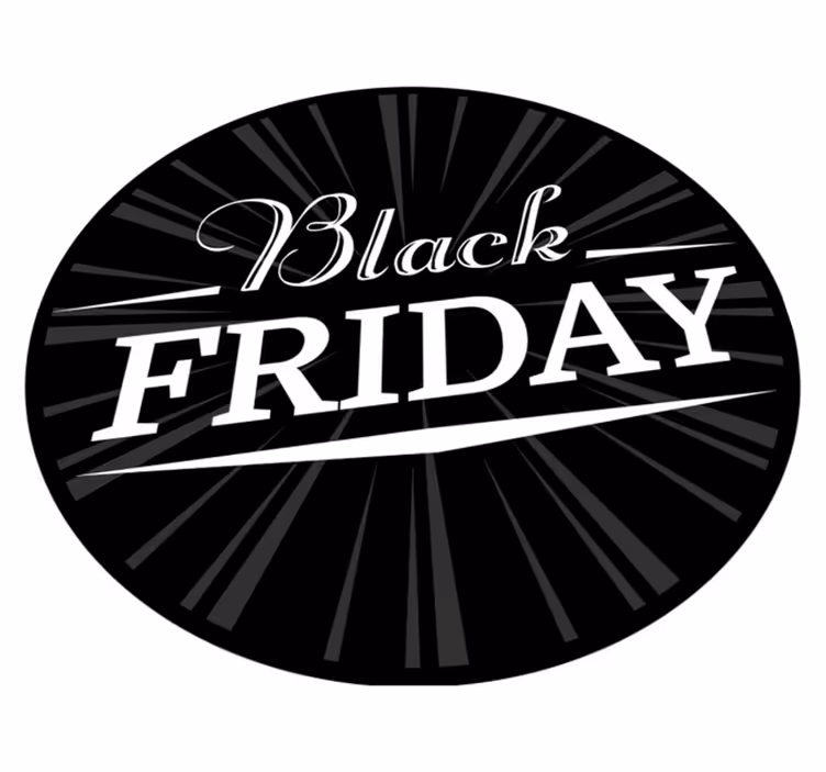 Sort fredag vinyl rund tæpper - TenStickers