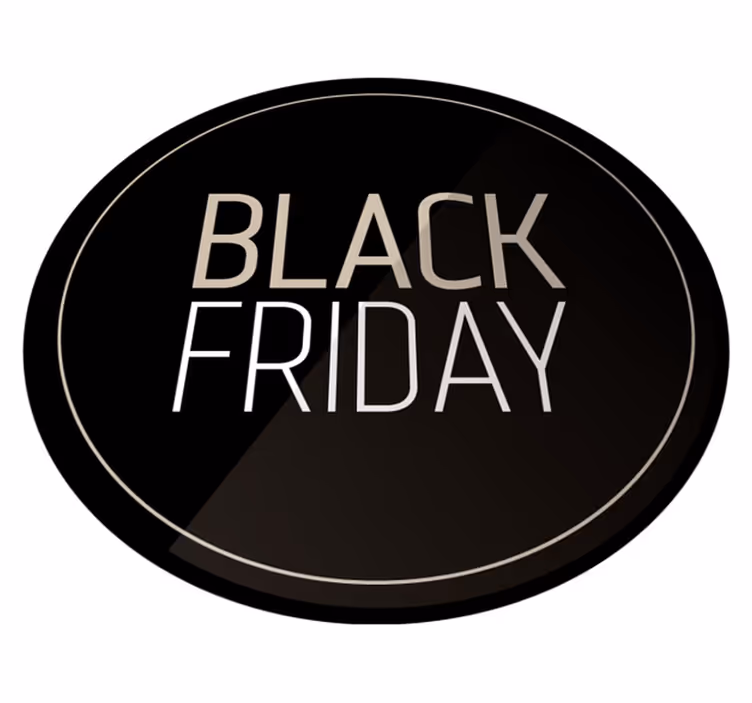 Sort fredag vinyl rund tæpper - TenStickers
