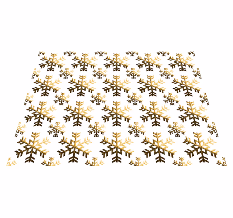 Mønster af guld snefnug jul vinyltæpper - TenStickers