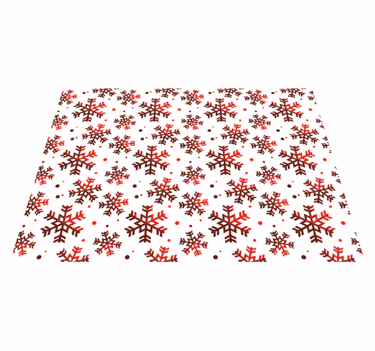 Røde snefnug jul vinyltæpper - TenStickers