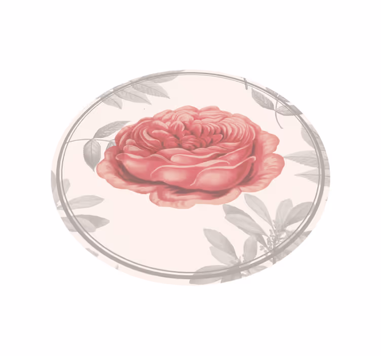Lyserød rose vinyl tæppe til stuen - TenStickers