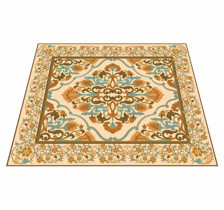 Mandala beige design vinyl tæppe til spisestue - TenStickers