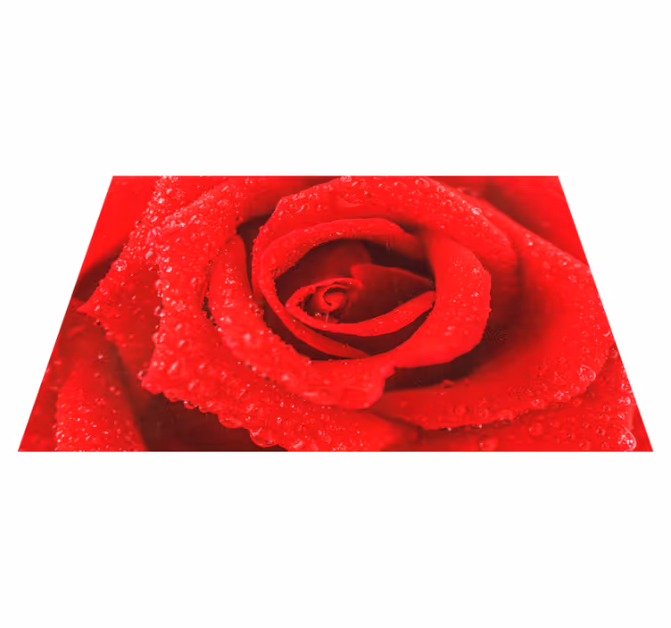 Rosenblomst rød vinyl tæppe - TenStickers