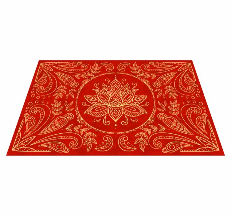 Vintage mandala design rød vinyl tæppe - TenStickers