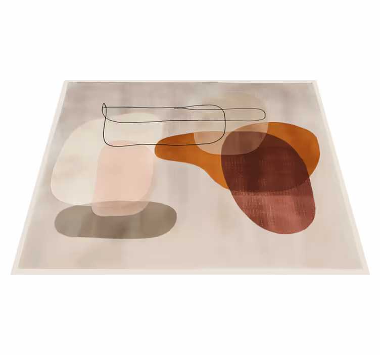 Abstrakte former vinyl tæppe beige - TenStickers
