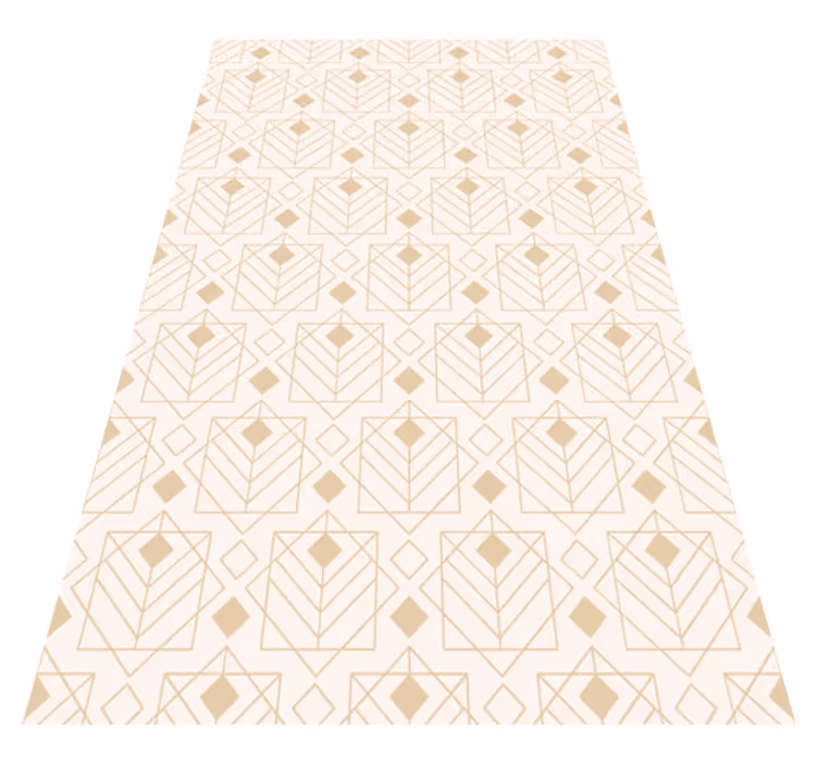 Art déco mønster vinyl tæppe beige - TenStickers