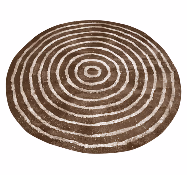 Koncentriske cirkler vinyl tæppe beige - TenStickers