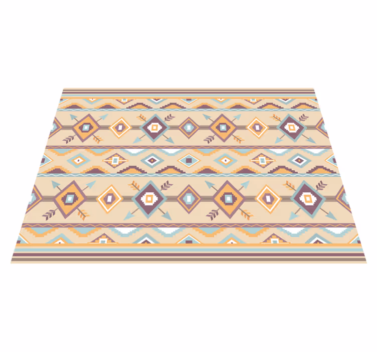 Etnisk berber vinyl tæppe beige - TenStickers