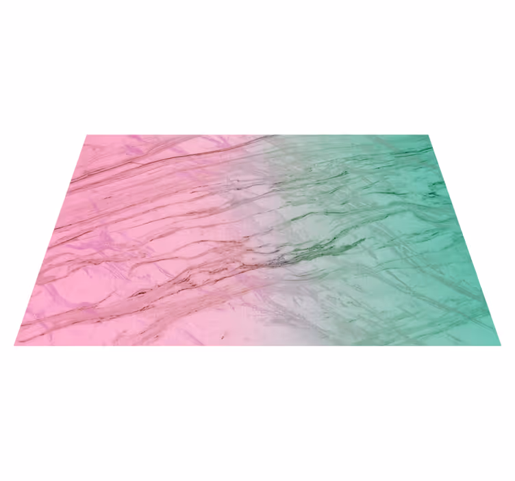 Lyserød og grøn pastelfarve marmor vinyl tæppe - TenStickers