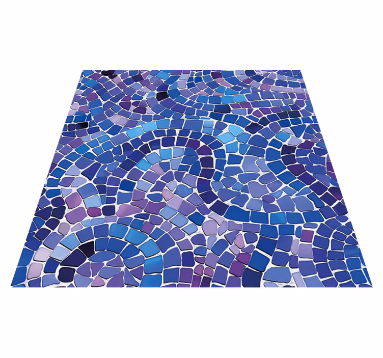 Mosaik effekt blå vinyl tæppe - TenStickers