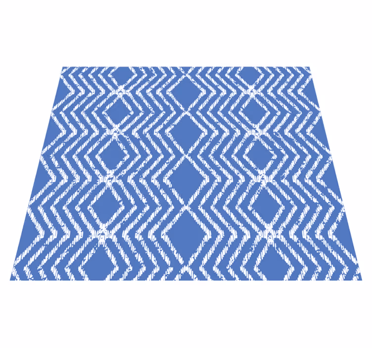 Zig zag mønster blå vinyl tæppe - TenStickers