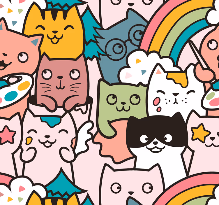 Legesyge katte-enhjørninger baby tapet - TenStickers